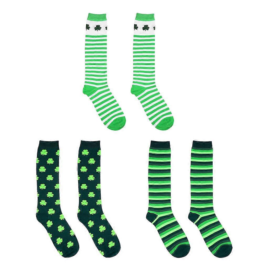 Stretchable Polyester Socks 21 Pairs For Unisex Adults Feet During Patrick's Day Beautiful Party Assorted Color