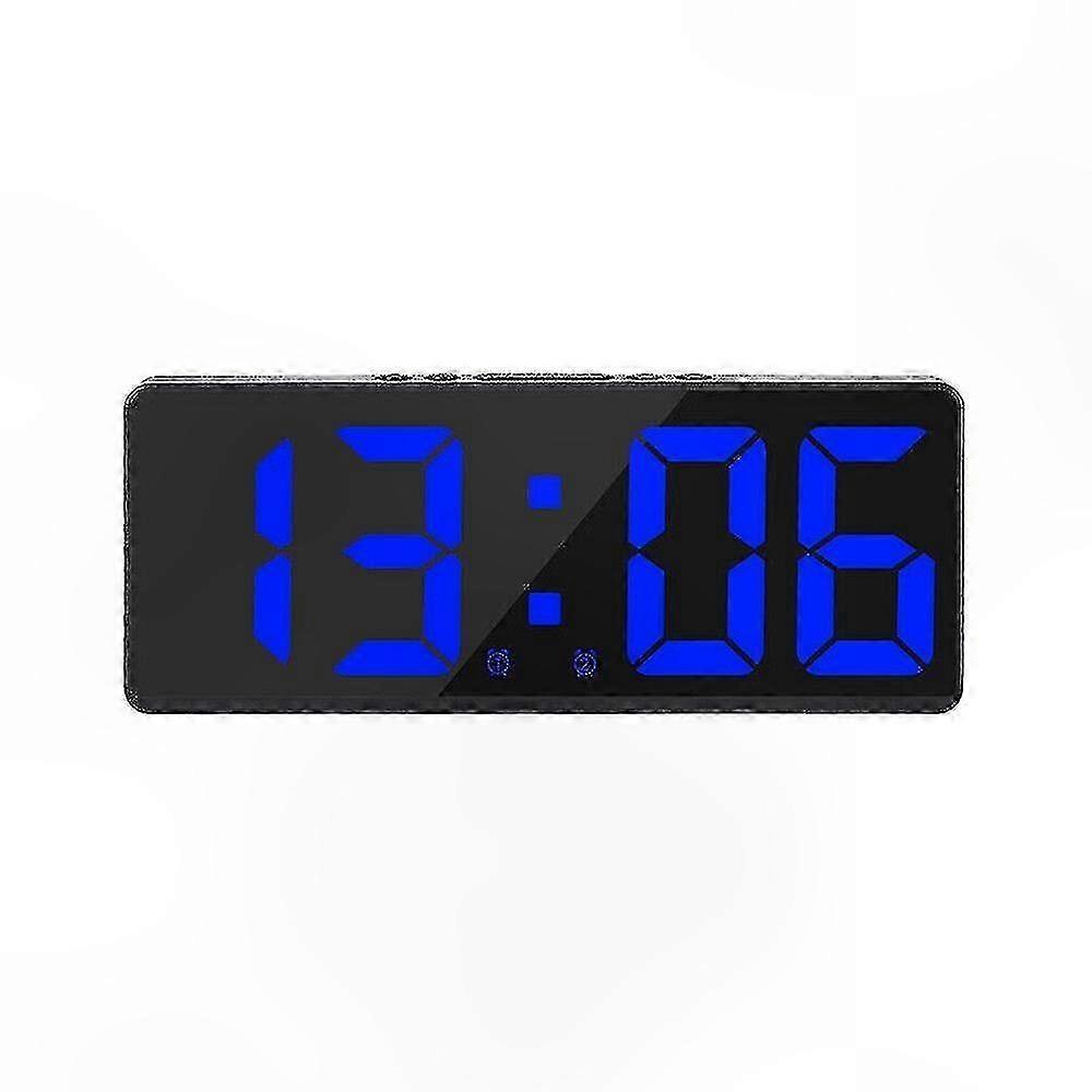 Digital LED Alarm Clock with Mirror Display and Temperature Function