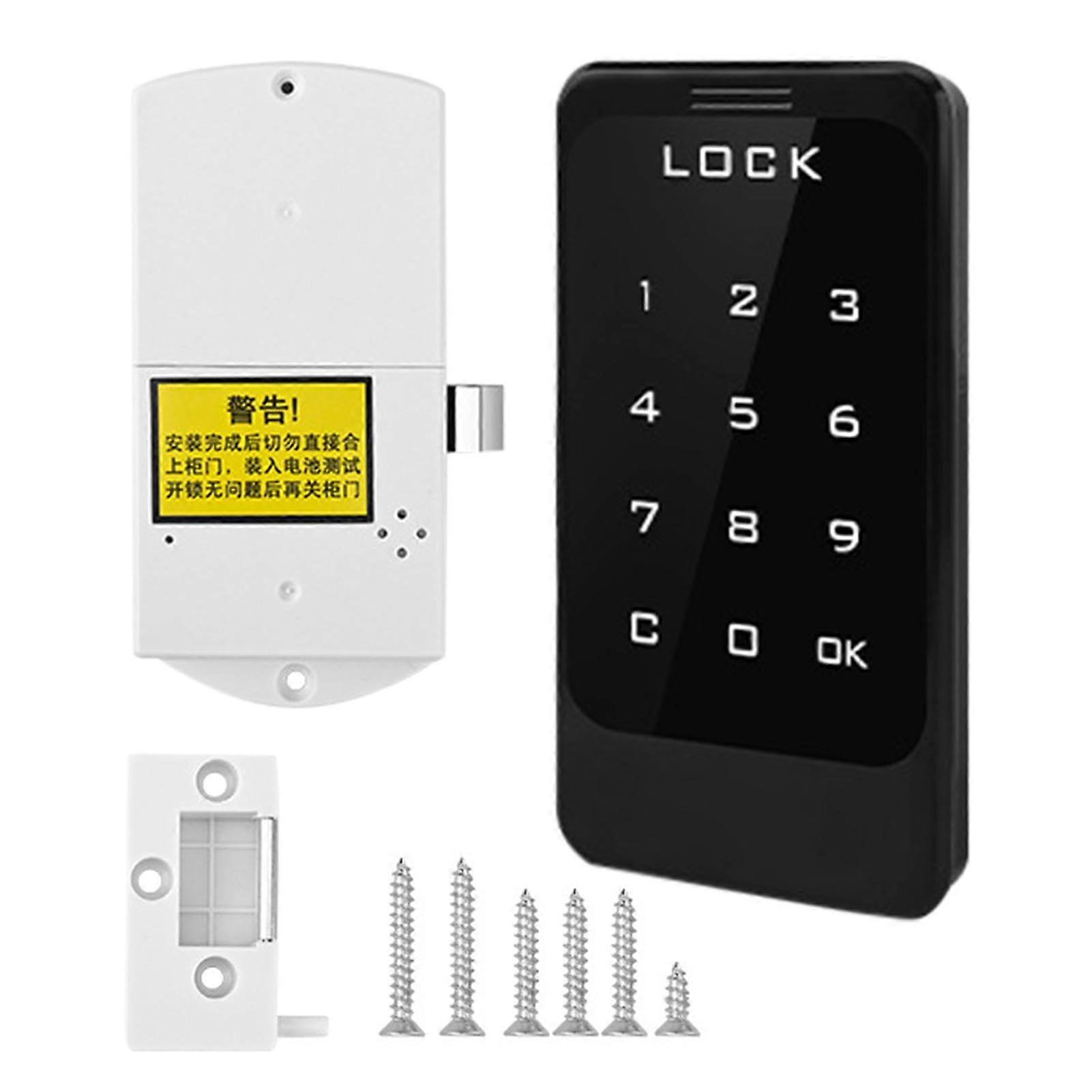 Touch cabinet lock, electronic drawer lock, password cabinet lock, digital keyless keyboard lock, security lock for gyms and supermarkets