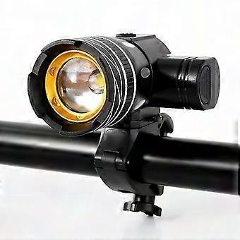 2 PCS T6 Bicicleta Luz Dianteira USB Recarregável, Luz de Advertência Forte para Passeios Noturnos, Luz Traseira de Mountain Bike