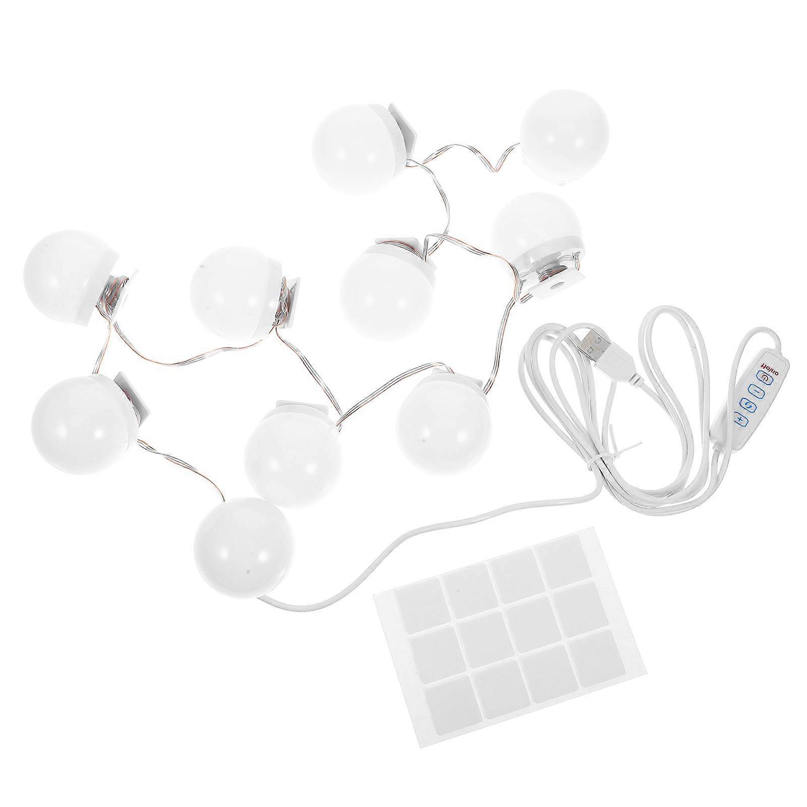 Dimmable Vanity Light Mirror Front Lamp for Bathroom White Plastic Auxiliary Lighting 10Pcs