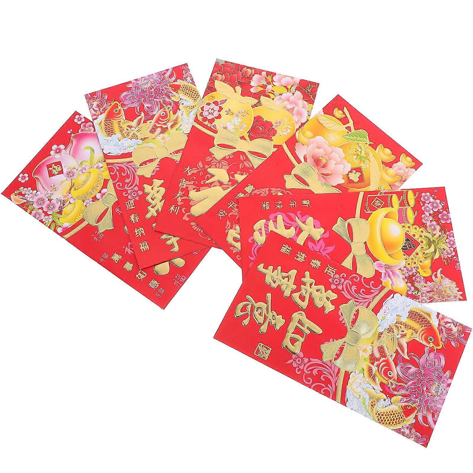 Chinese New Year Red Envelopes 60Pcs Red Paper for Packing Use with Adorable Cartoon Design
