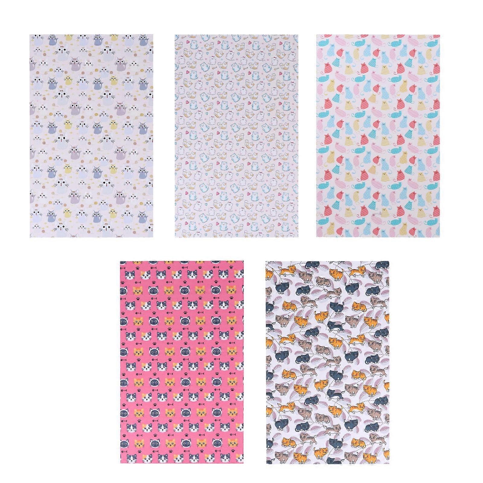 Animal Print Fabric Faux Sheet for Diy Craft Making Assorted Pu Material 5Pcs