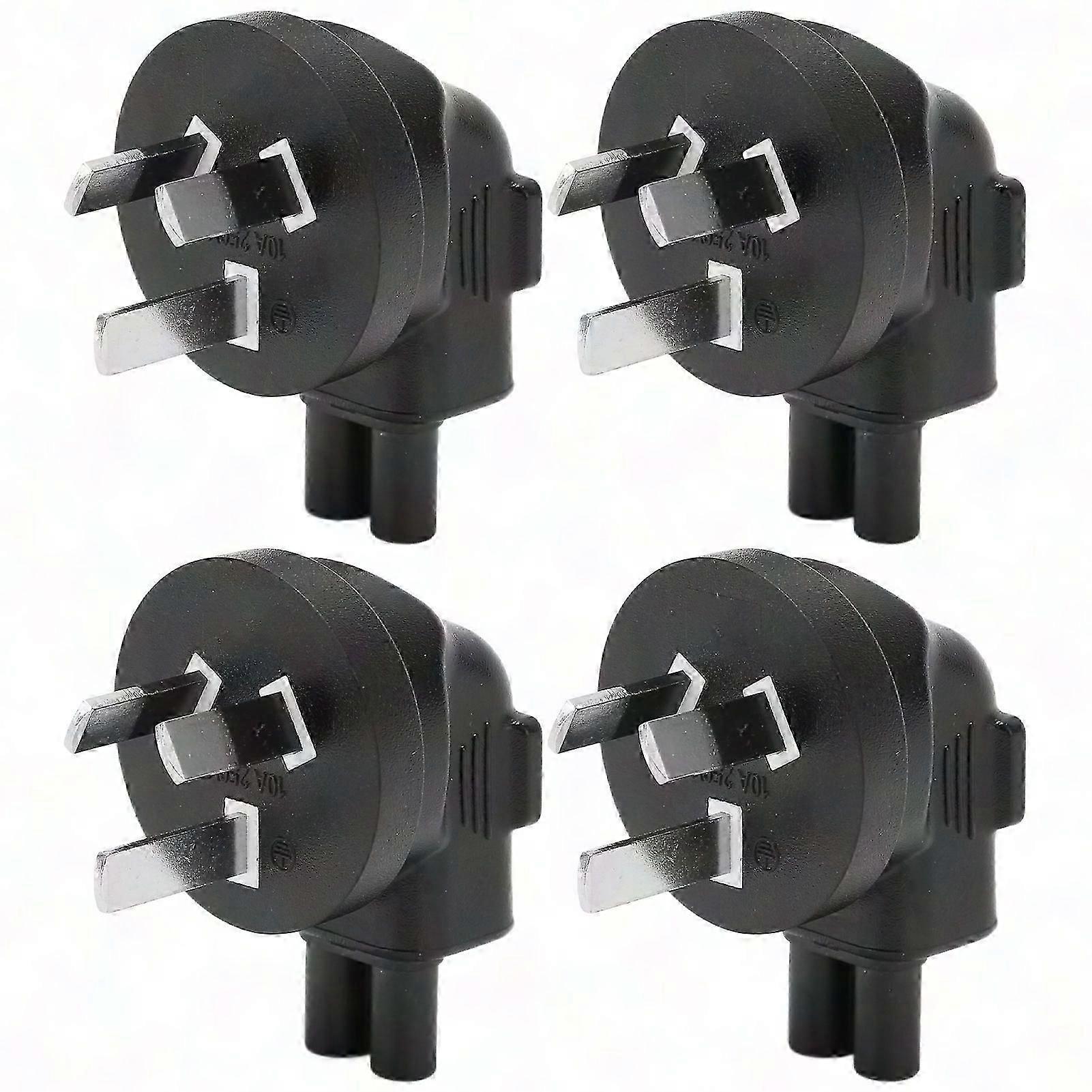 4-Pack AU 3-Pin Plug to IEC 320 C5 Power Adapter, Universal Computer Power Cord 100-250V
