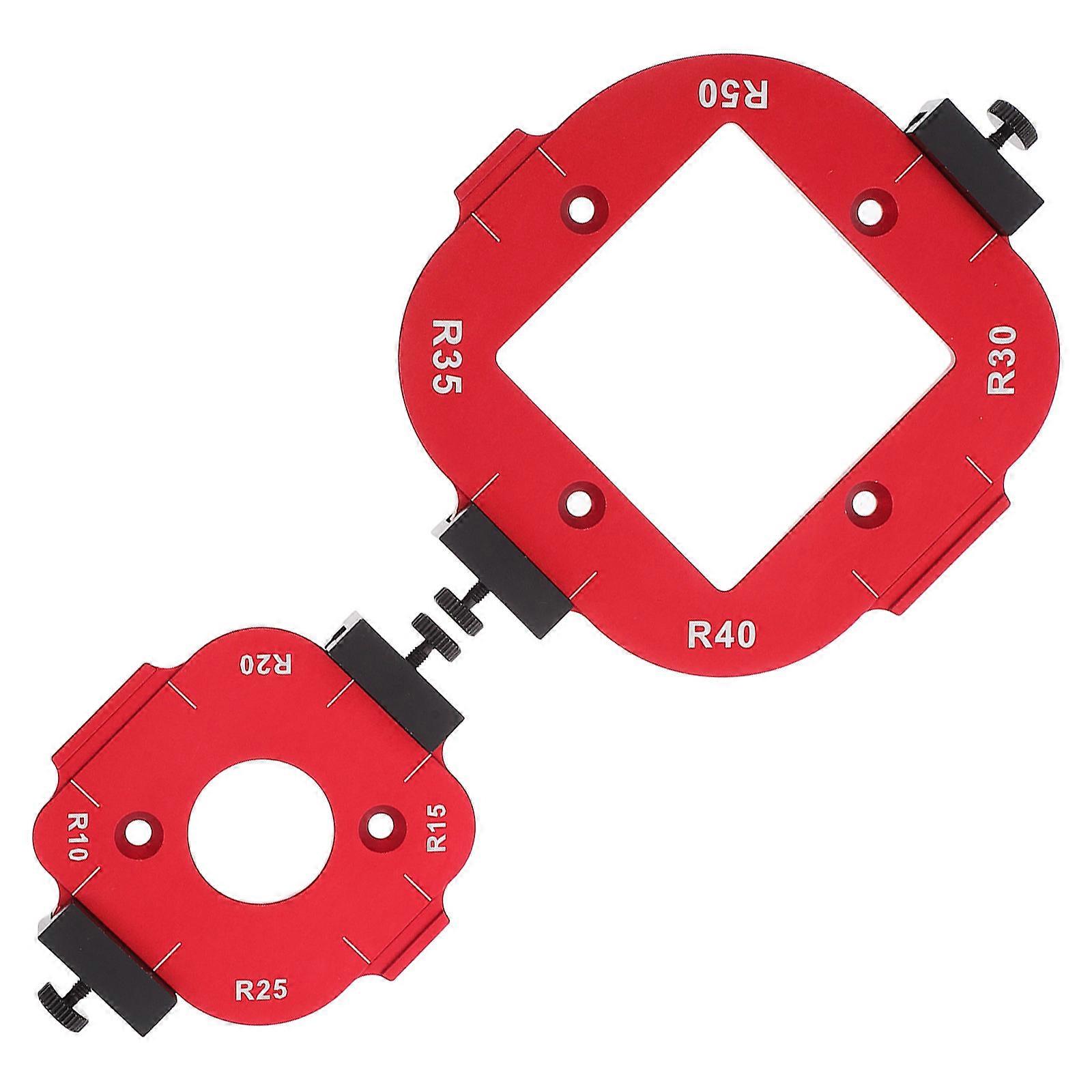 Woodworking Round Corner Radius Template for Woodworkers Red Aluminum Alloy Cabinet Making Cutting Corner 2Pcs