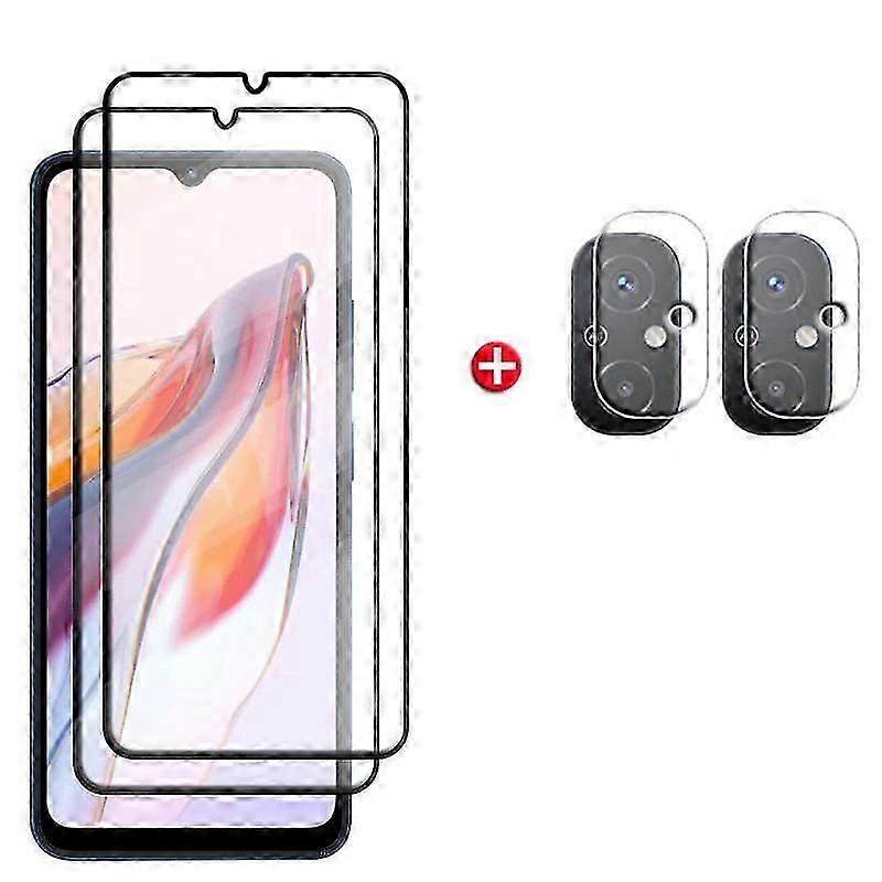 6-in-1 Redmi 12Cガラス用 Xiaomi Redmi 12C強化ガラスフルカバー9HHDスクリーンプロテクターRedmi 12C12Cレンズガラス用