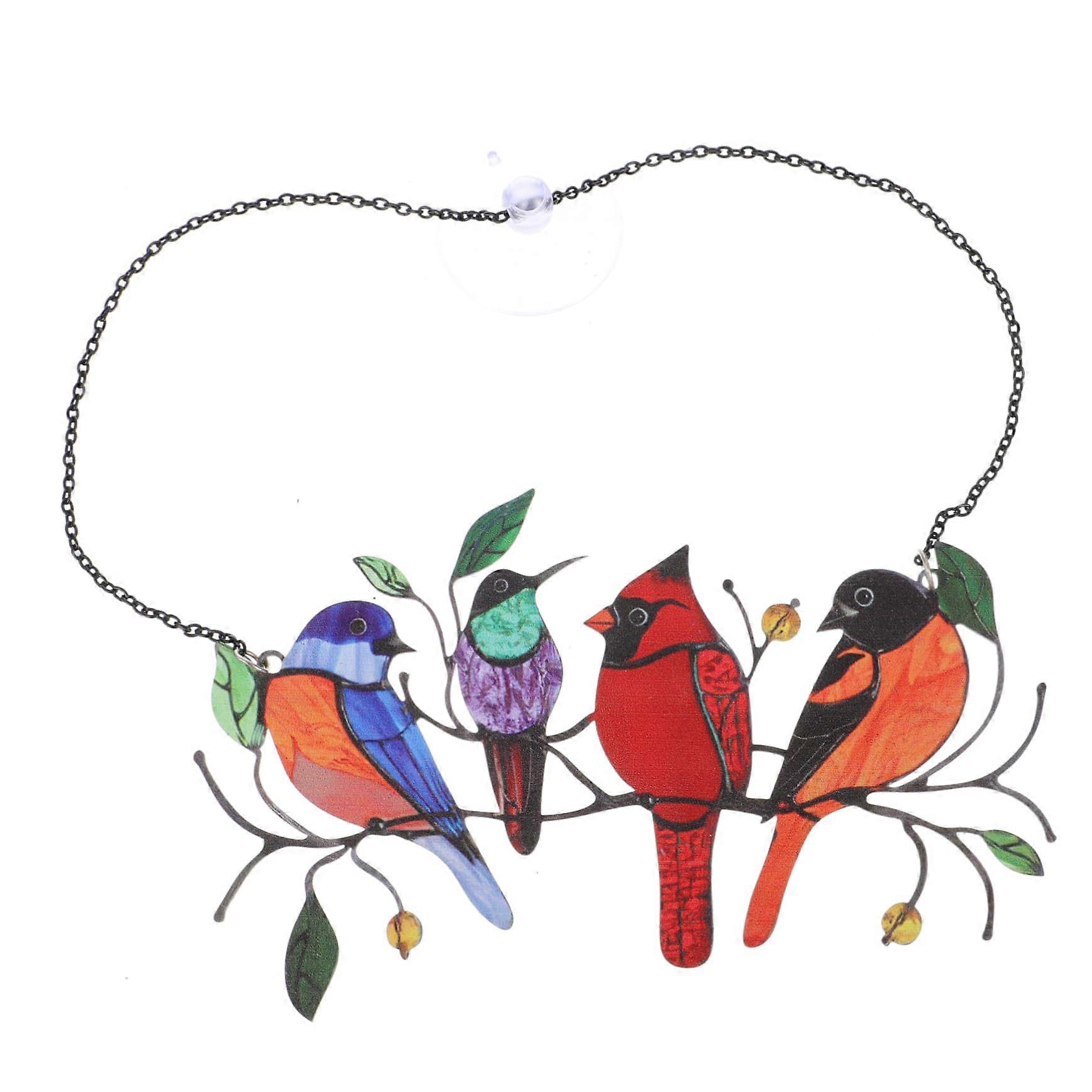Creative Wall Art Decor Bird Shaped Pendant Chain Window Ornaments for Indoor and Outdoor Use in Colorful Designs