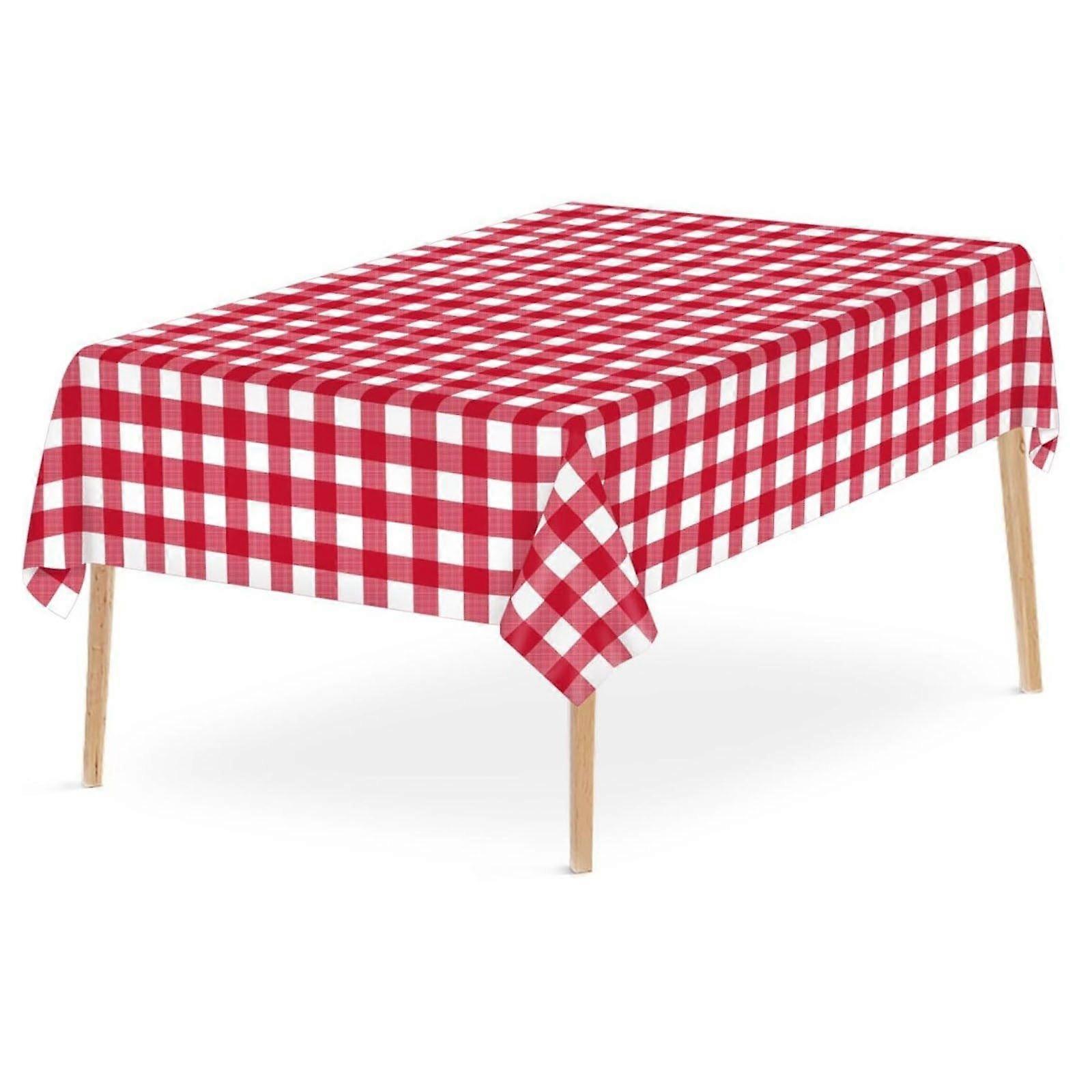 Nappe vichy, nappes à carreaux rouges et blancs, 54x108 pouces en plastique jetable