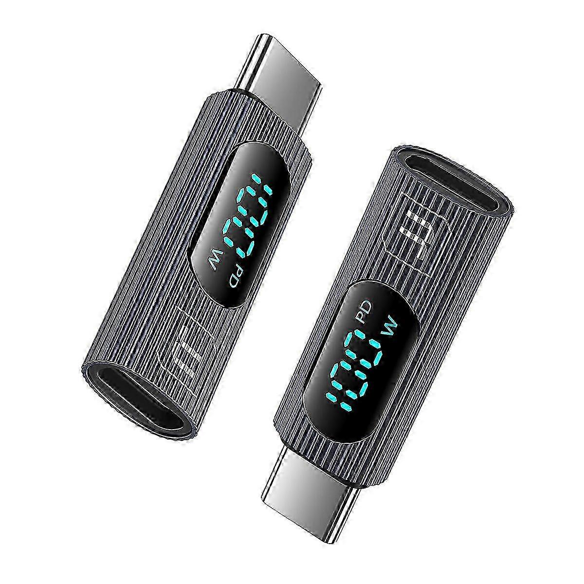 2PCS USB C Adapter,100W USB C Female to USB C Male Extension Adapter
