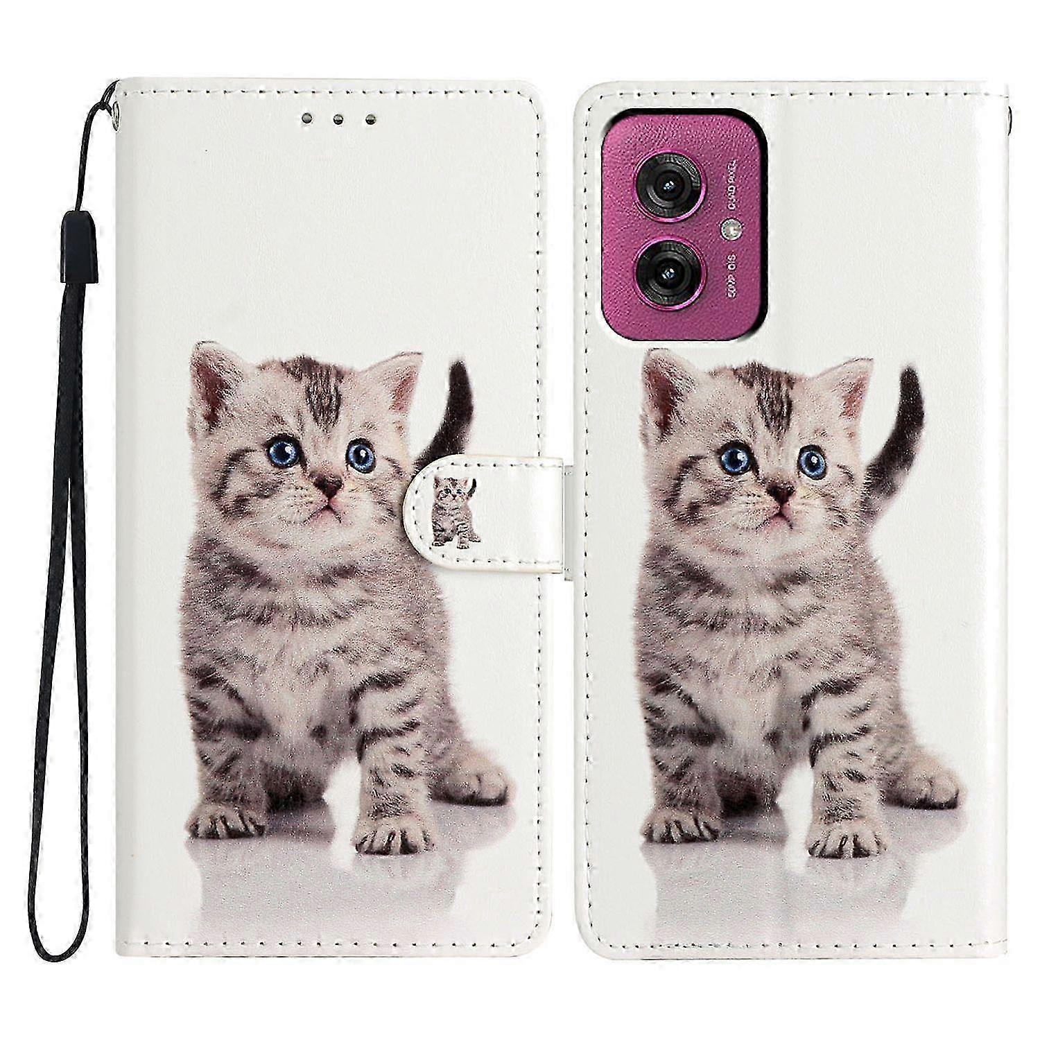 For Motorola Moto G55 5g Wallet Case Pu Leather Pattern Printing Stand Phone Cover With Strap