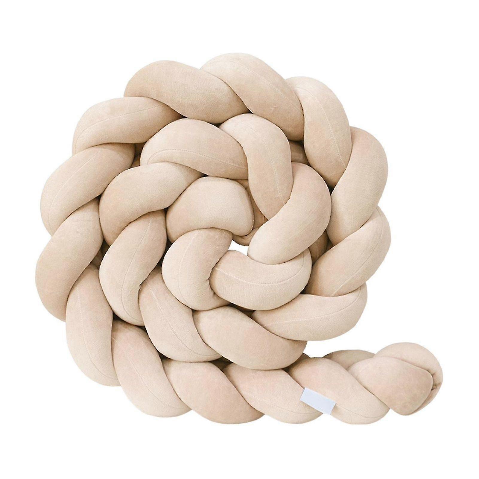 Braided Corner Cushion for Bed and Sofa - Soft PP Cotton, Decorative 3-Strand Design, Crib Friendly Padding Solution