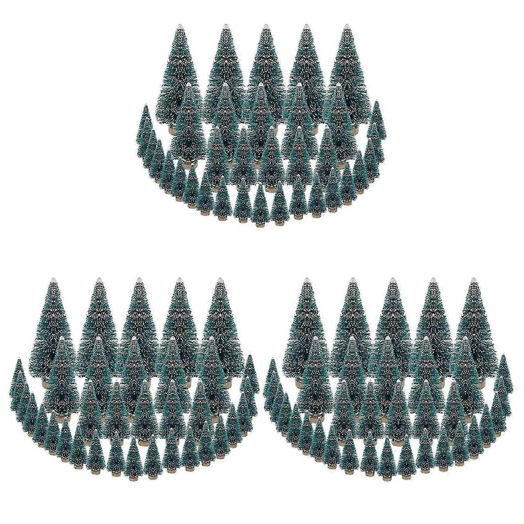 105 Pcs Miniature Christmas Tree Artificial Snow Frost Trees Pine Trees For Christmas Diy Craft Par