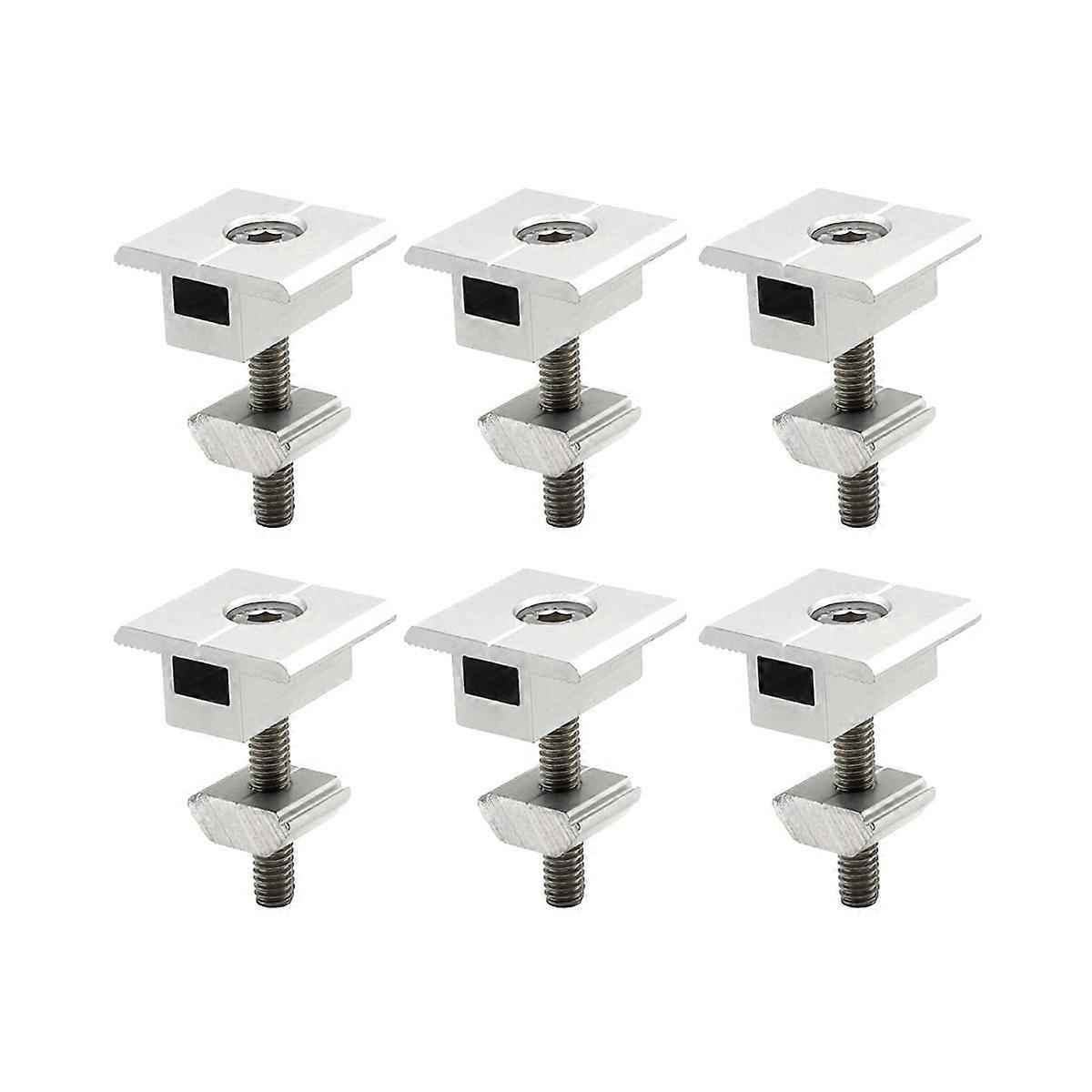 Pack Of 10 Solar Panel Brackets Centre Clip 30 Mm T Shaped PV Module Bracket Clip Height-Adjustable