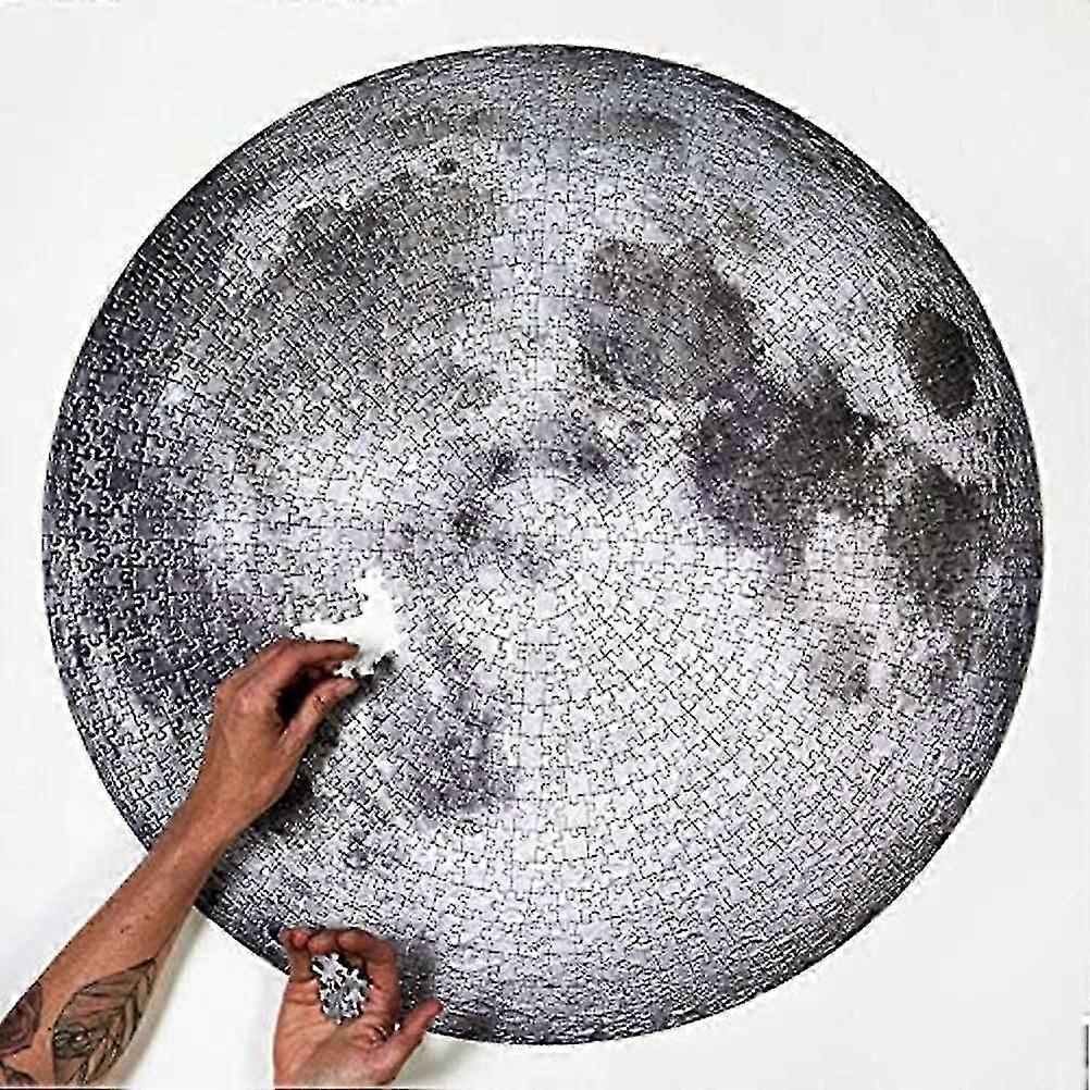 2025 Suitable 1000 Pieces Round Jigsaw Puzzle Diy Space Moon Earth Circular Puzzles Educational Decompression Puzz