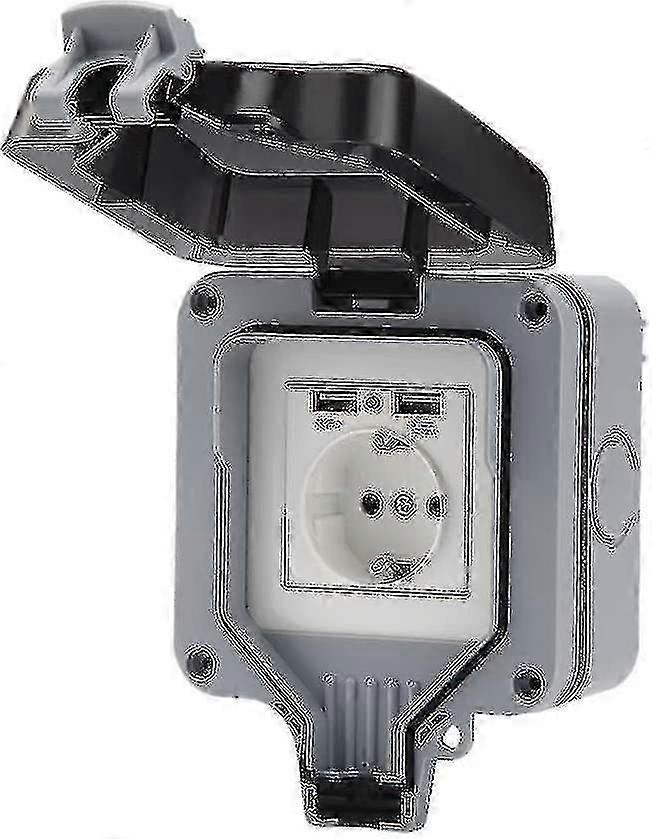 Garden Sockets Outdoor Socket Ip66 Weatherproof Usb Socket Socket Wall-mounted-c Zy
