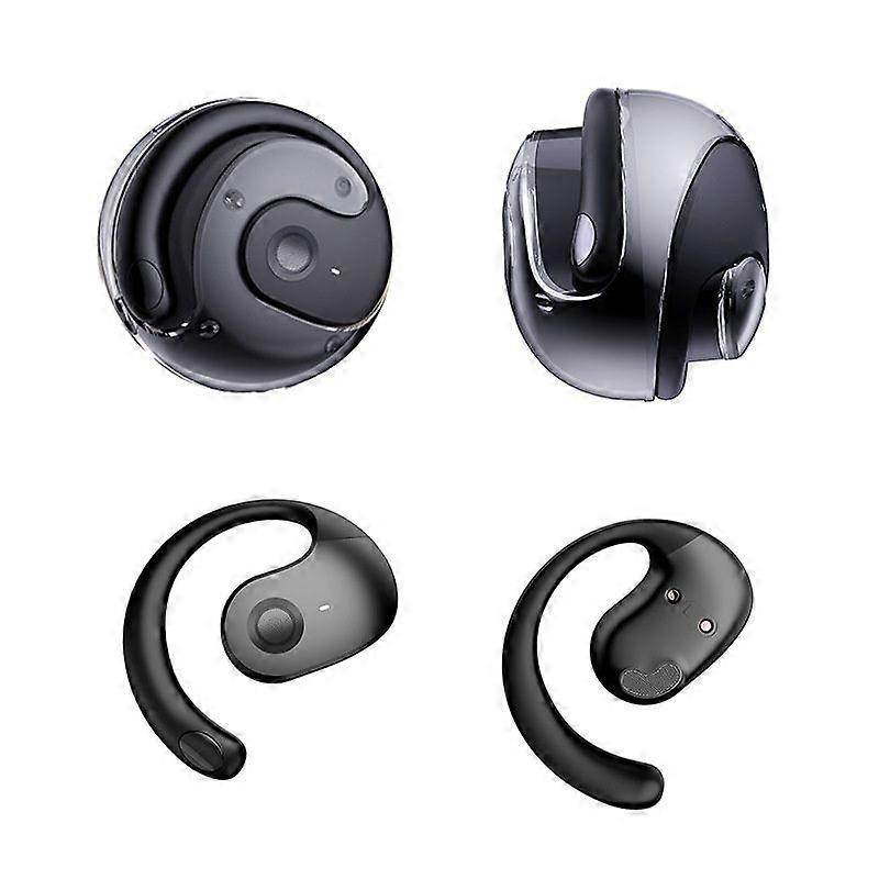 Open wireless earphones Bluetooth 5.3 Immersive stereo sound, suitable for running, safe driving, daily use(Black)