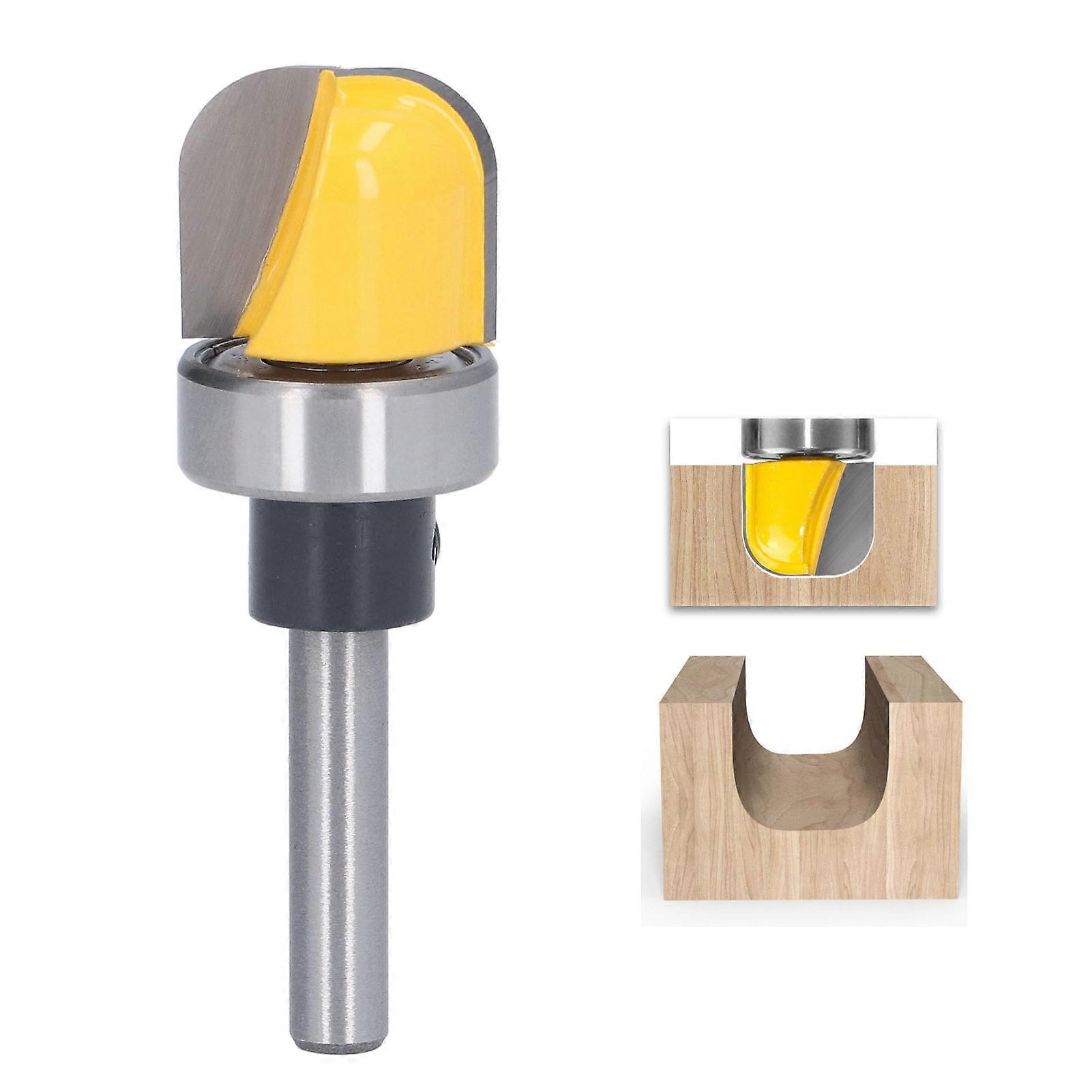 Flush Trim Router Bit 45 Steel PTFE Coated 6x0.75in Round Shank