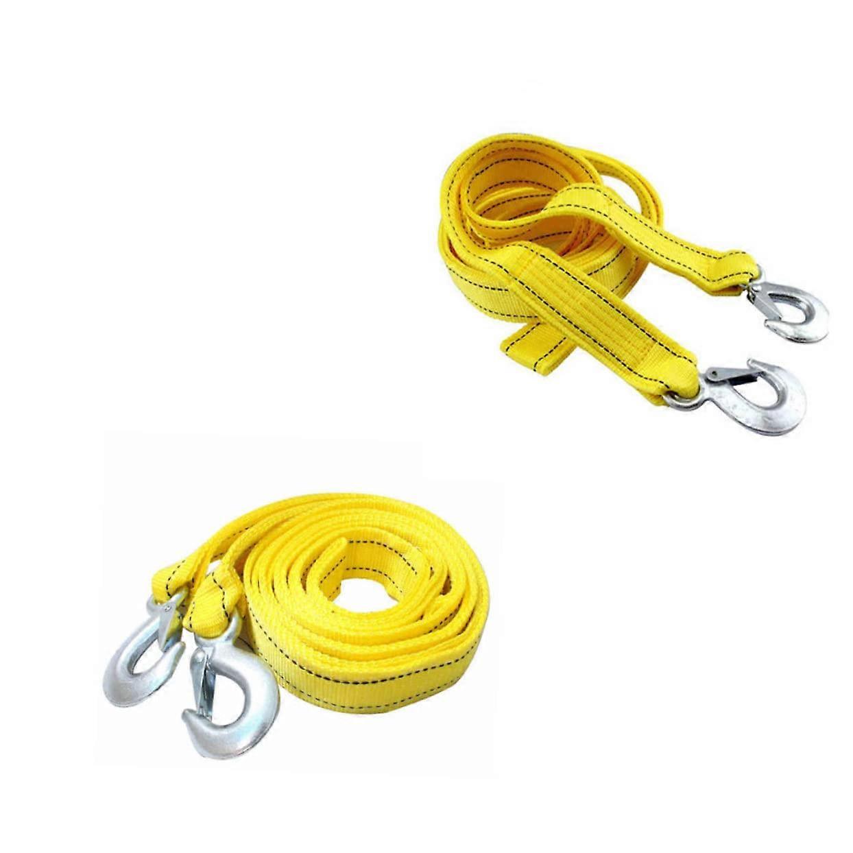 4M Heavy Duty Nylon Car Trailer Tow Rope 5 Ton Capacity DoubleThick Towing Strap With Hooks For Road And Emergency Use