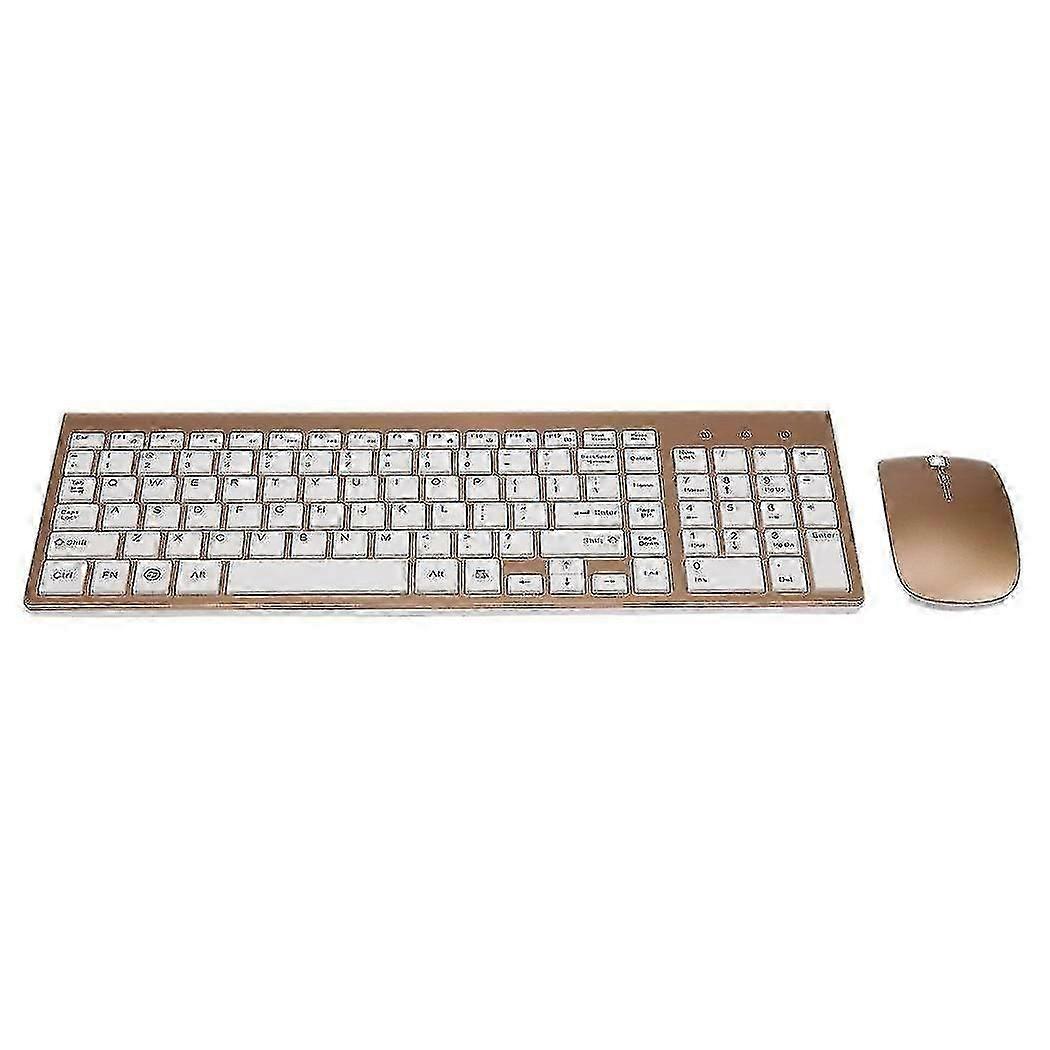 2.4Ghz Wireless Keyboard And Mouse Combo Fit For Mac Pc Windowsxp/7(Gold)