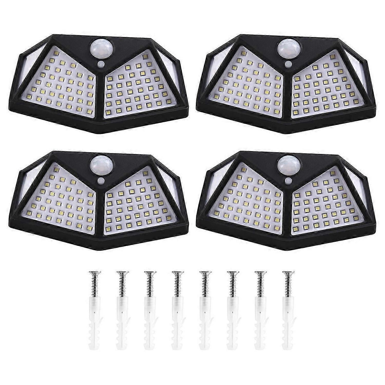 Outdoor Solar Lights, 100 LED Solar Security Lights and 3 Modes Motion Sensor 270 Wide Angle Solar Powered Lights