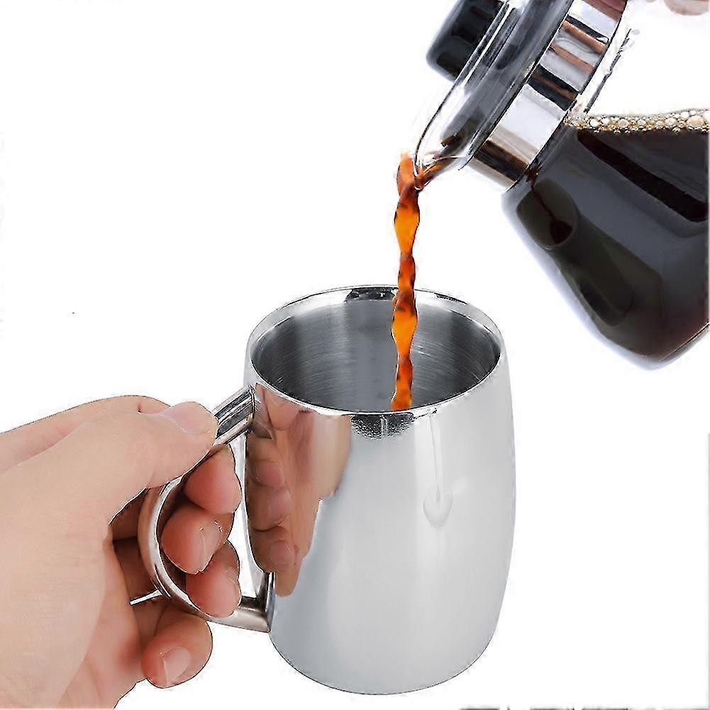 Double Stainless Steel Drinking Mug with HandleSuitable for beer and tea 2025