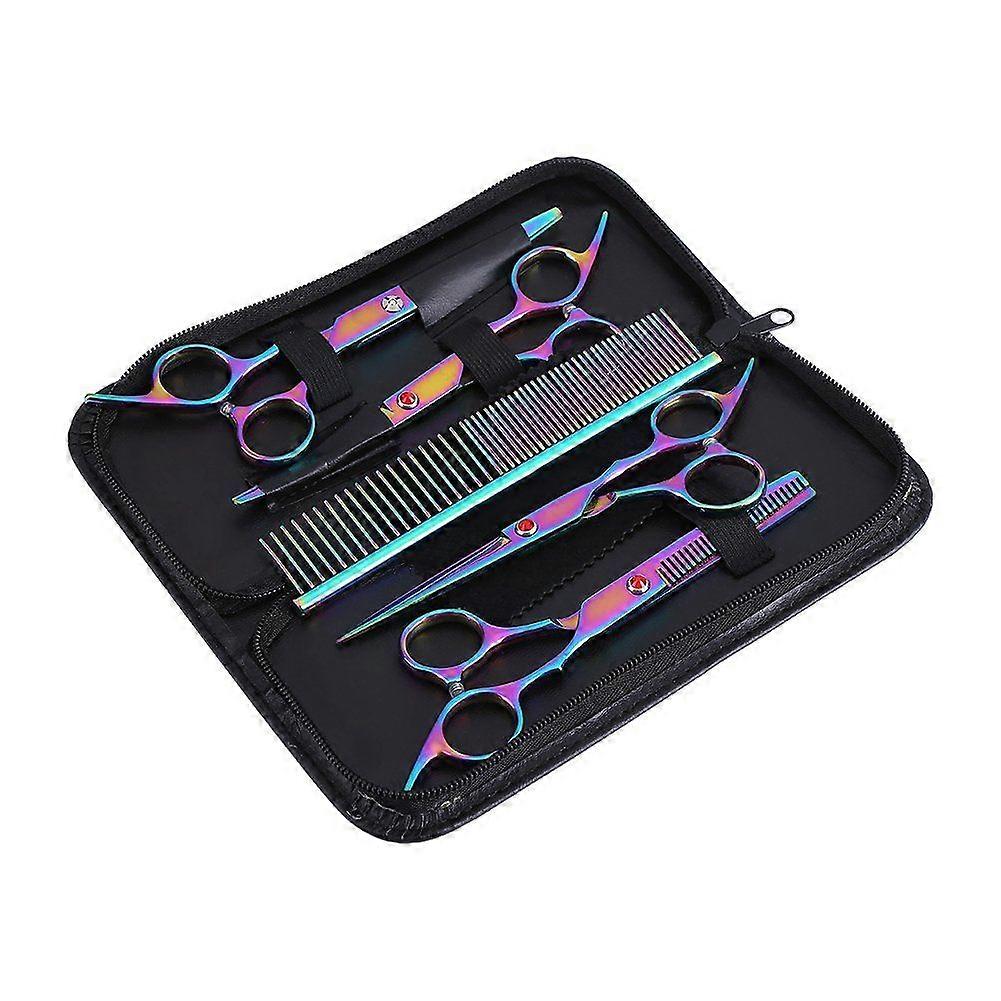 Pet Grooming Scissors Kit Dog Cat Hairdressing Shears Set Cutting Thinning Haircut Tools