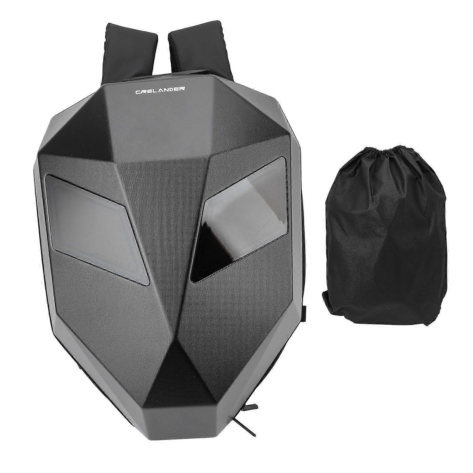LED Backpack DIY Pattern Hard Shell Helmet Laptop Bag Motorcycle Riding Backpack for Cycling Travel Camping