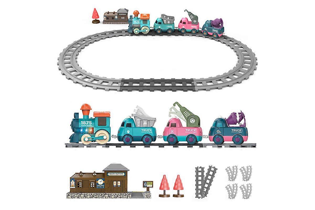 Little One Electric Train Set Attractive Train Toy with Music Lights and Tracks