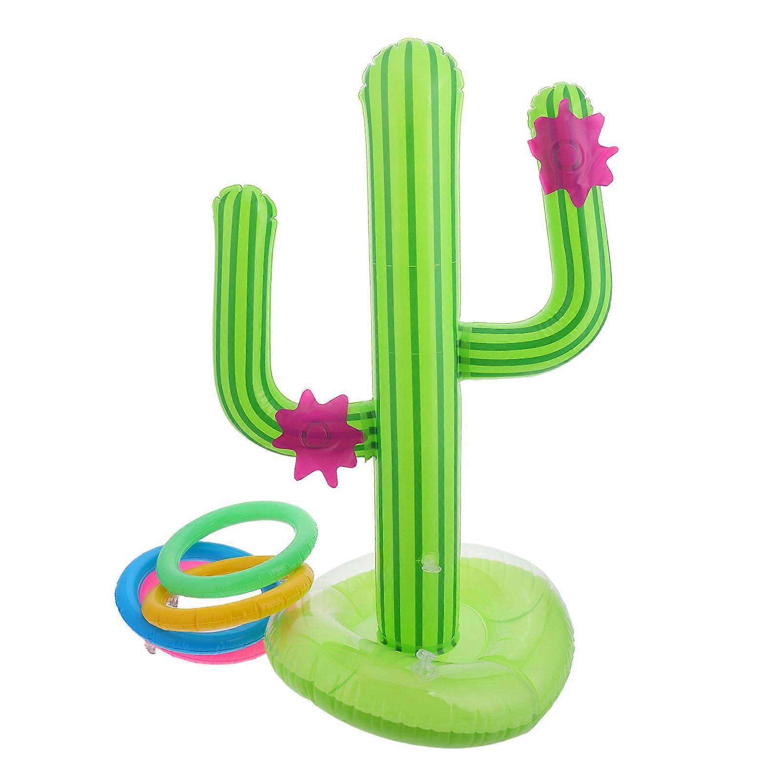 Outdoor Inflatable Cactus Ring Toss Game for Kids and Adults 1Set