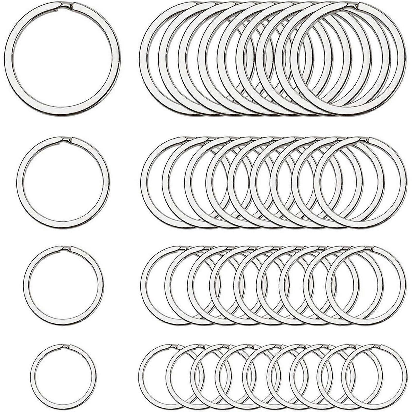 Flat Stainless Steel Key Ring Connector for Household Keys 40Pcs