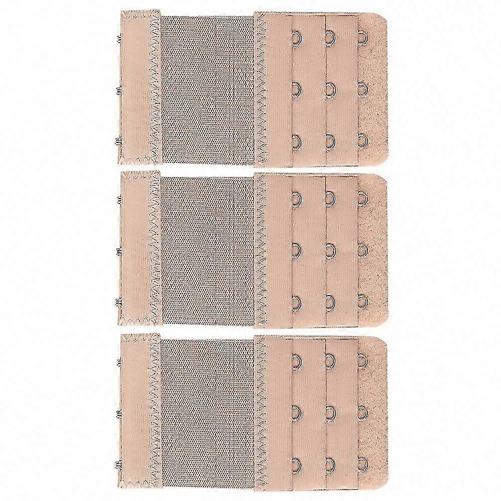 3Pcs 5.6x9.7cm Women's 3-Hook 3-Row Spacing Bra Extender Extension Hooks Strap