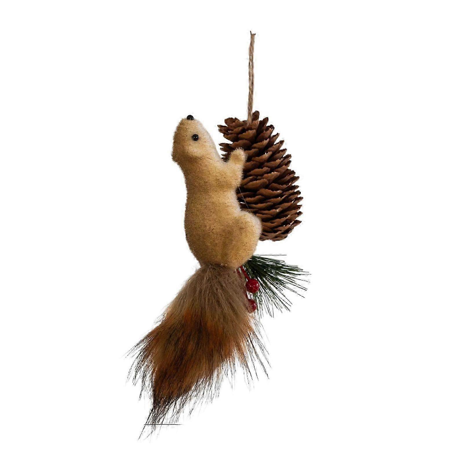 Simulated Squirrel Figurine Cute Miniature Squirrel Statue Christmas Foam Squirrel Decoration Desktop Ornament for Holiday Home Decor