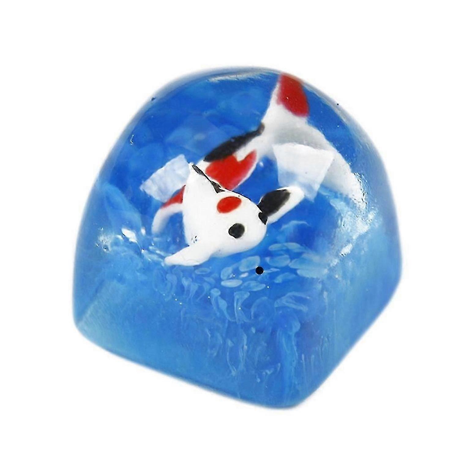 3D Three-dimensional Koi Fish Keycap Cartoon Transparent Keycaps Personality