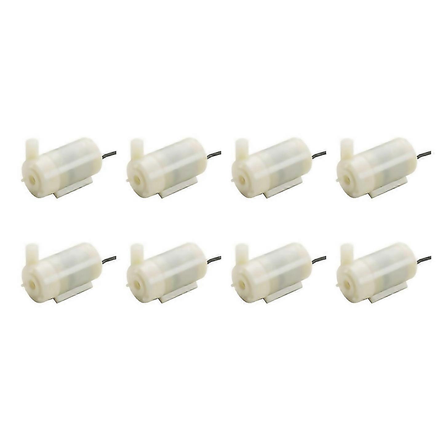For 8pcs Silent Mini Submersible Pump For Dc3v 5v Horizontal White