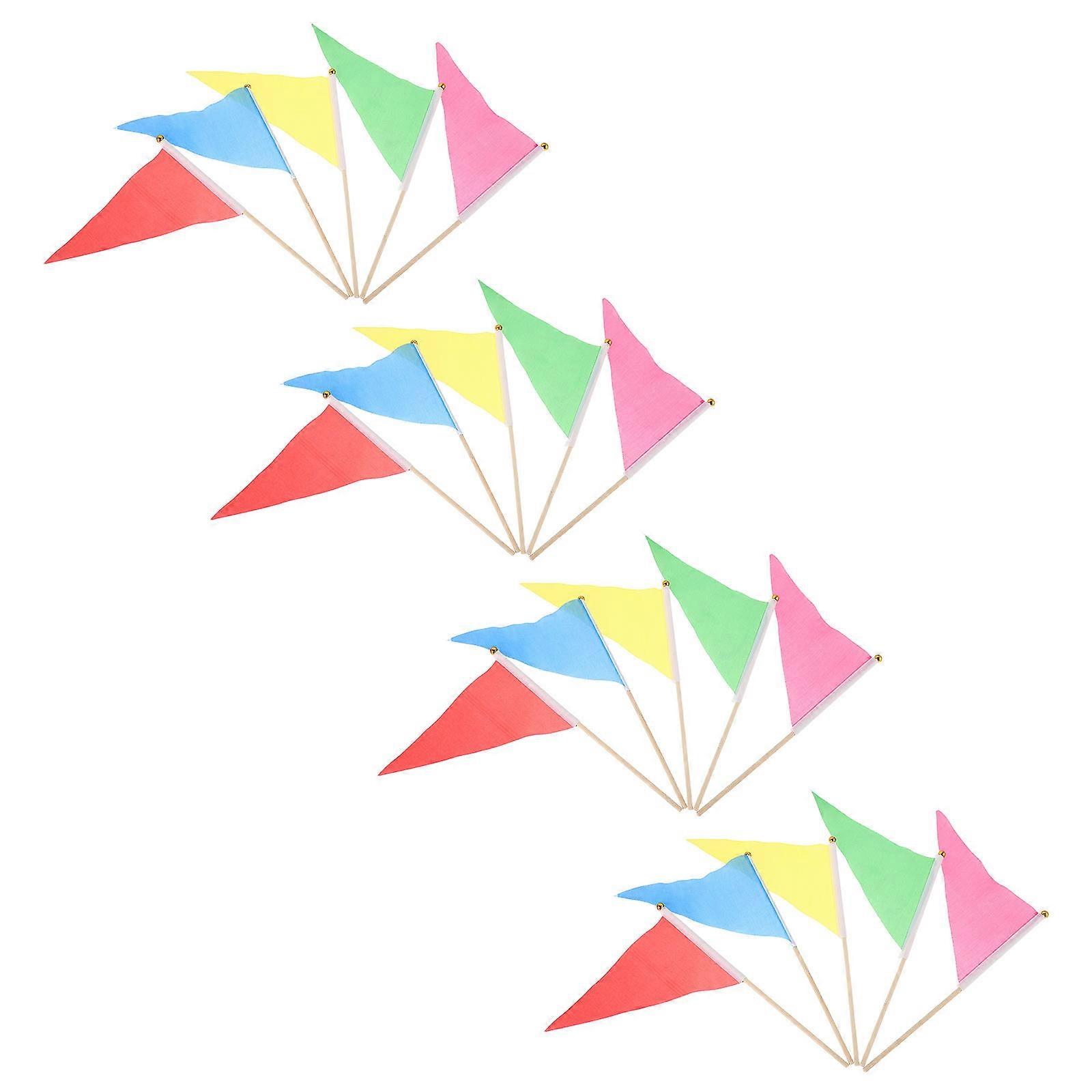 Outdoor Flags Triangular Garden Flags for Lawn Marking 60Pcs Assorted Colors