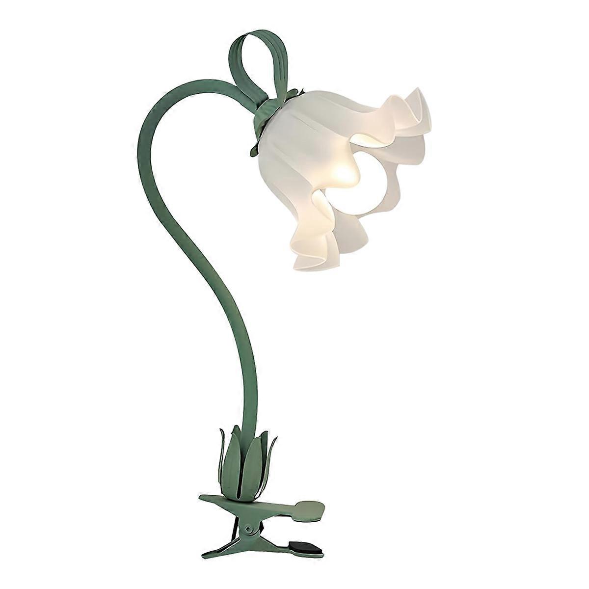Clip on Light Flower Bedside Table Lamp,Flexible Gooseneck Reading Book Light with 3 Color Modes,Ni