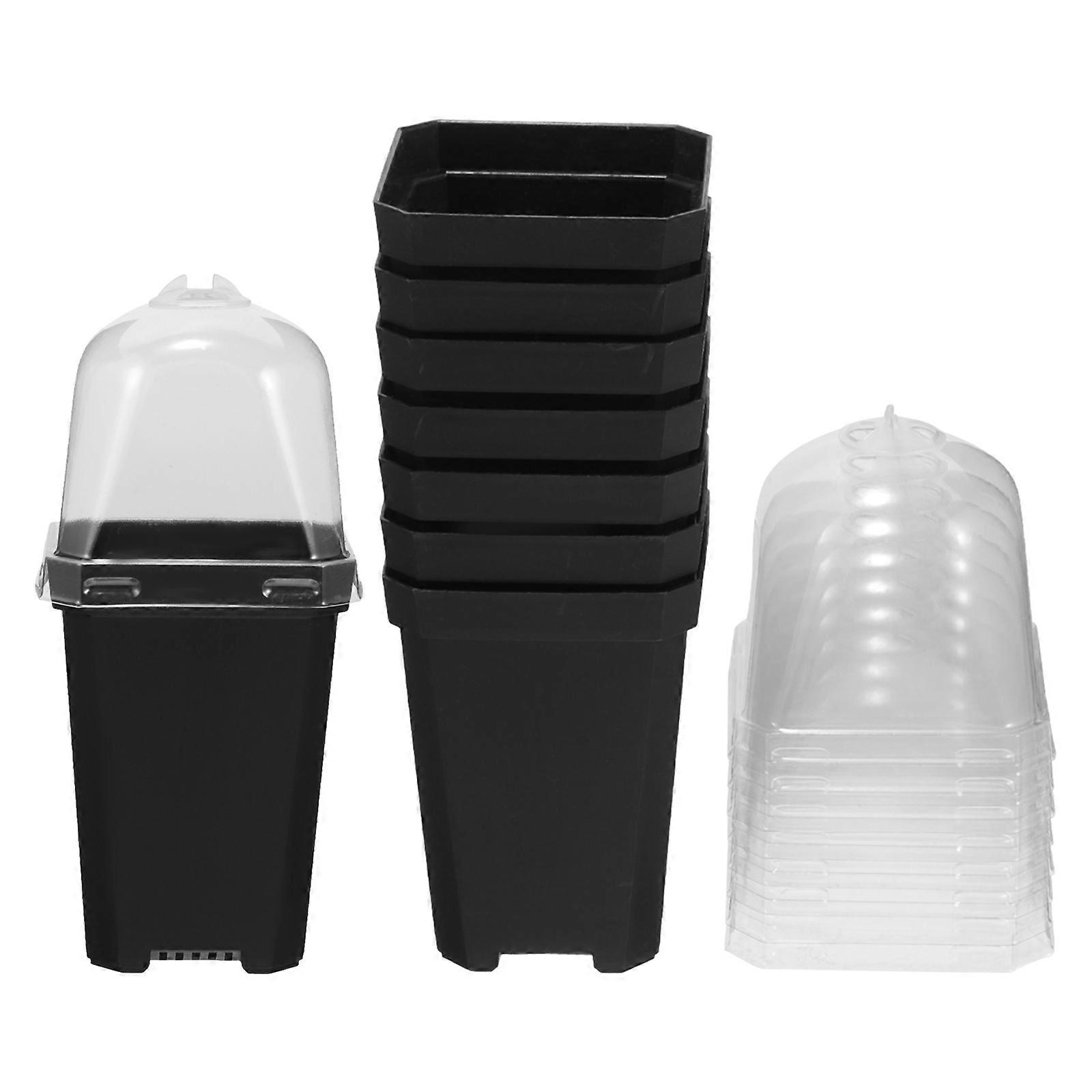 Garden Flower Planting Pots Nursery Pots for Seed Sowing 3Sets with Lids