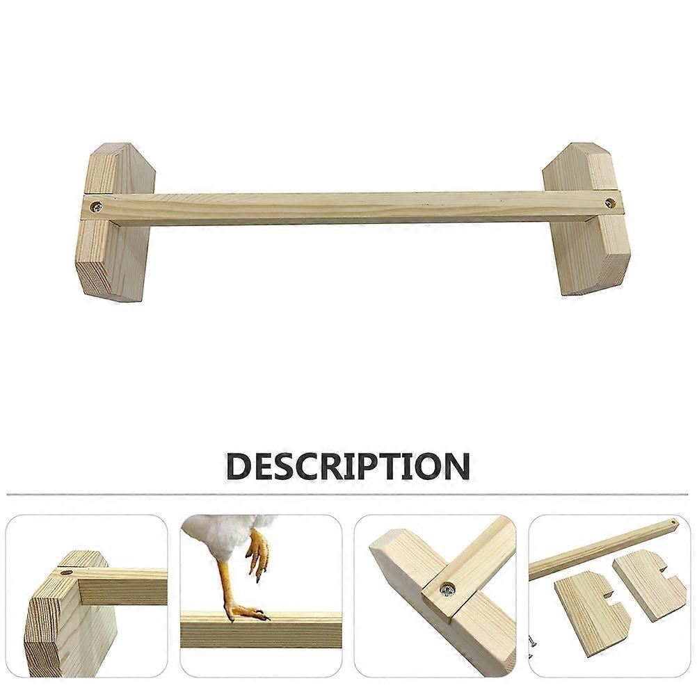 Chicken Wood Stand Parrot Rest Perch Simple Installation Easy to Use Pets 40X12X8CM 1Pcs