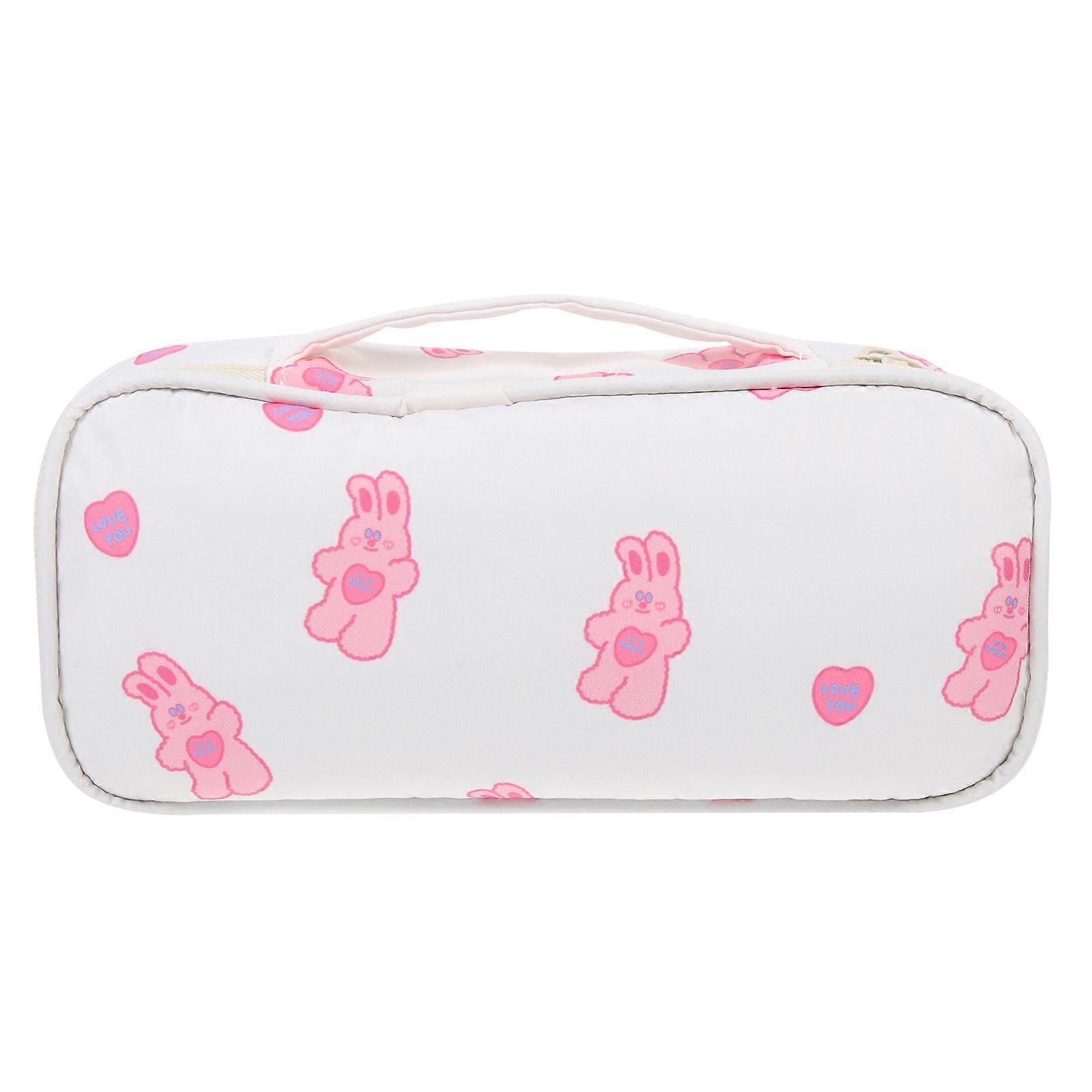 Multi-Function Pen Pouch 4Pcs Rectangular Storage Bag Ideal For Office School Home Use Pink Portable Organizer For Stationery