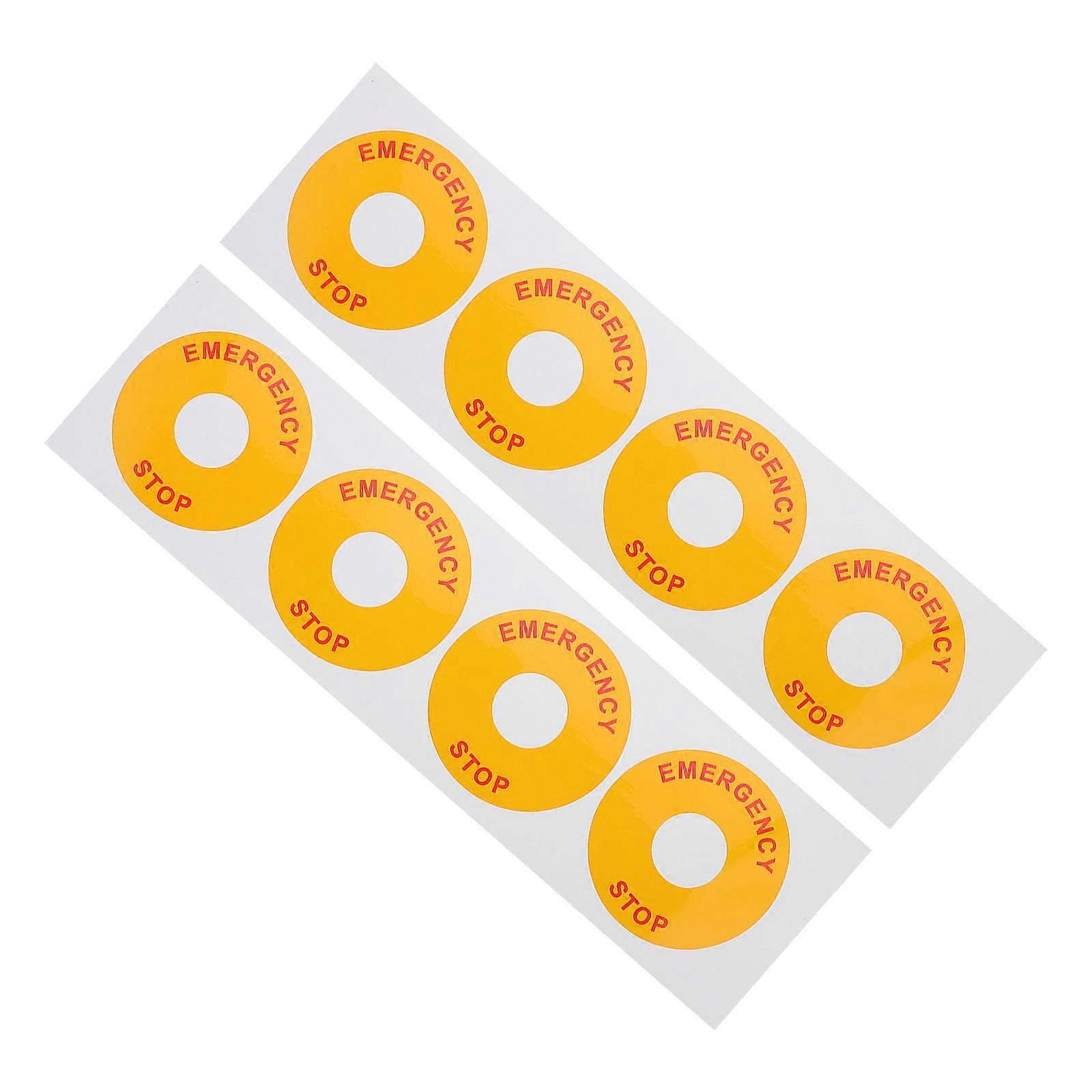56 Pcs Emergency Stop Sign Decal Square Safety Labels in Red for Office School and Gym Usage Featuring Simple Design