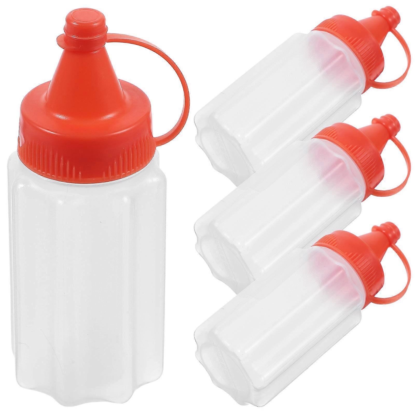 Kitchen Condiment Bottles Red Squeeze Bottles for Sauce Use 12Pcs
