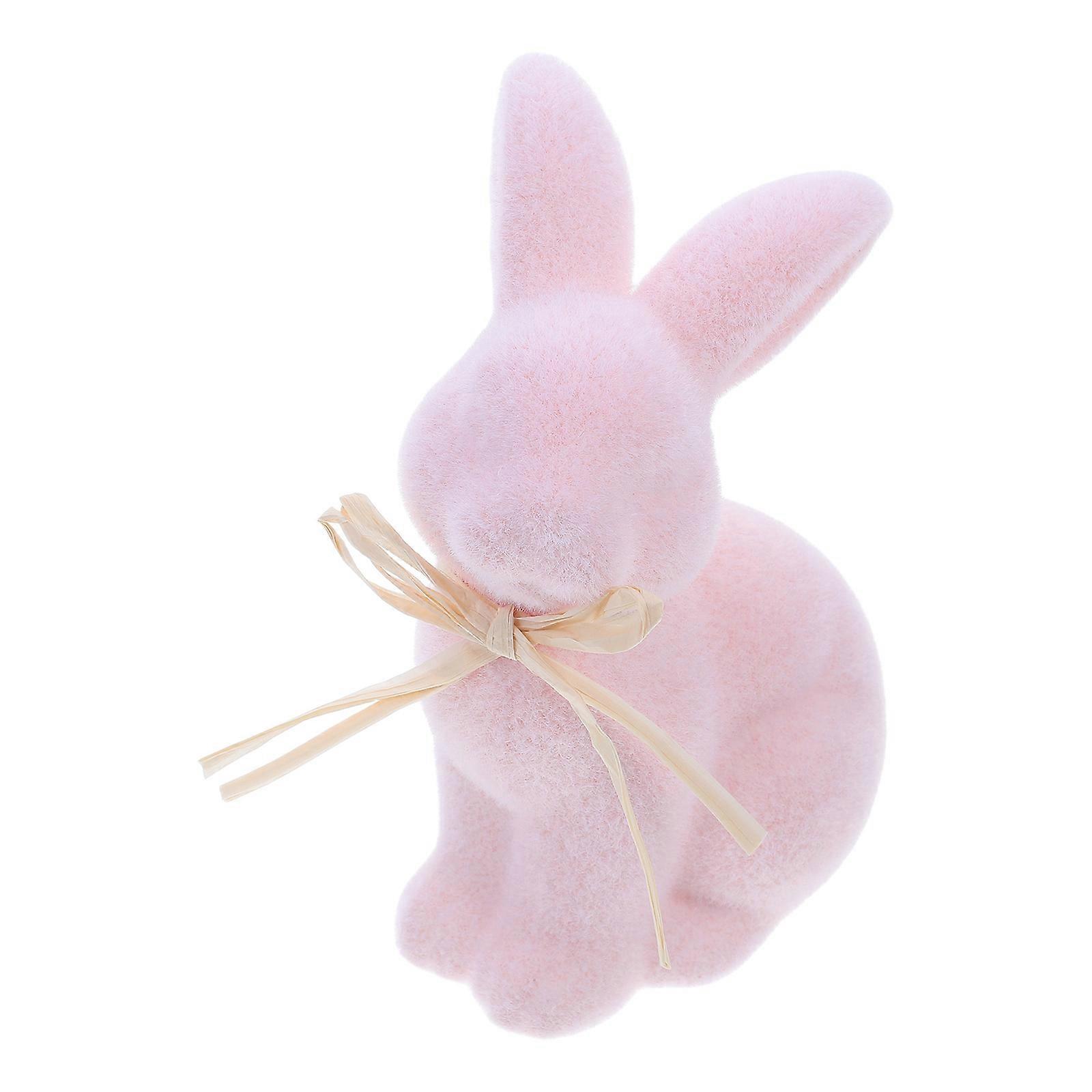 Easter Bunny Figurine For Garden Decoration Featuring Adorable Rabbit Shape In Pink Color For Homeowners 1 Set