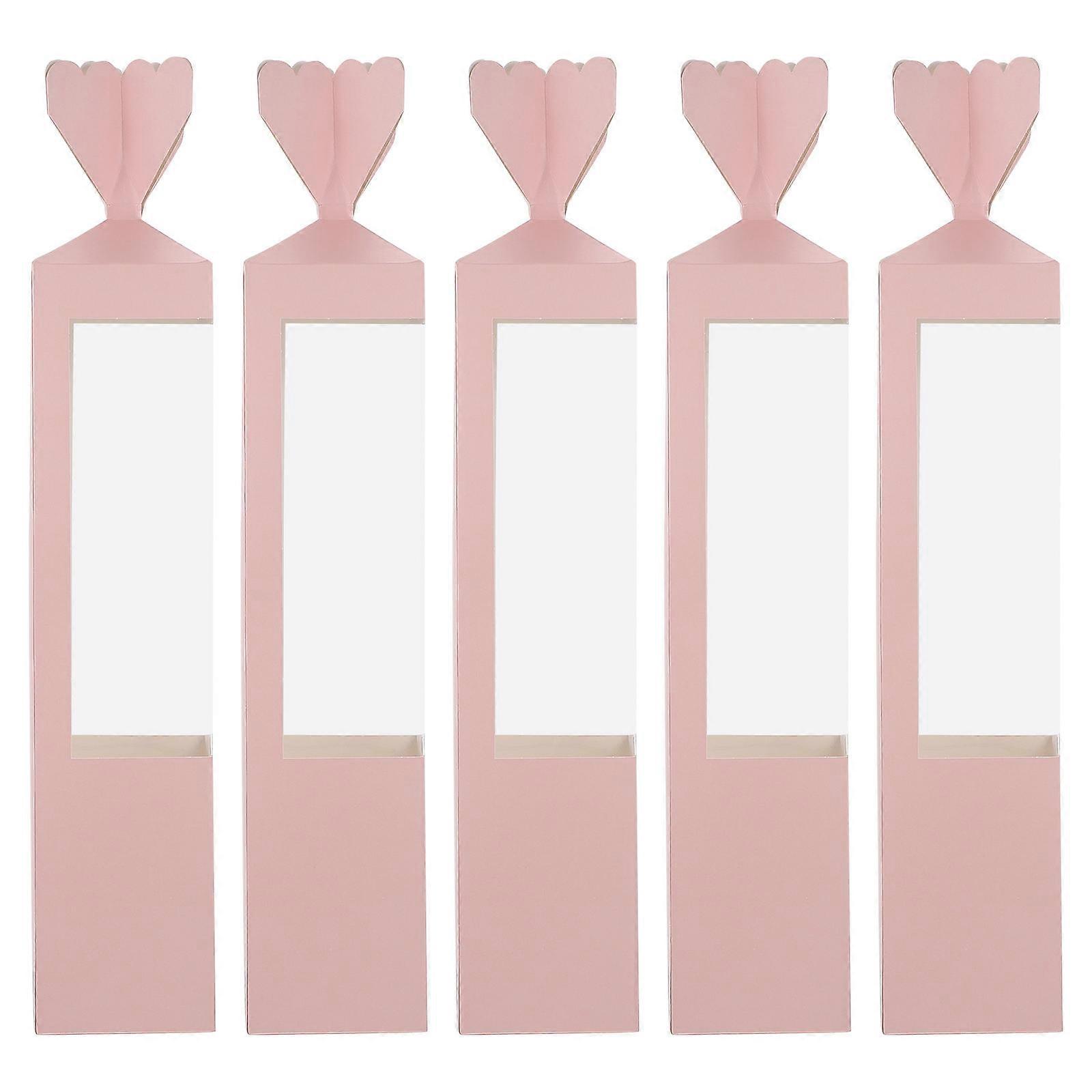 Flower Box Pink Paper for Storage 10Pcs Window Bouquet Gift Boxes