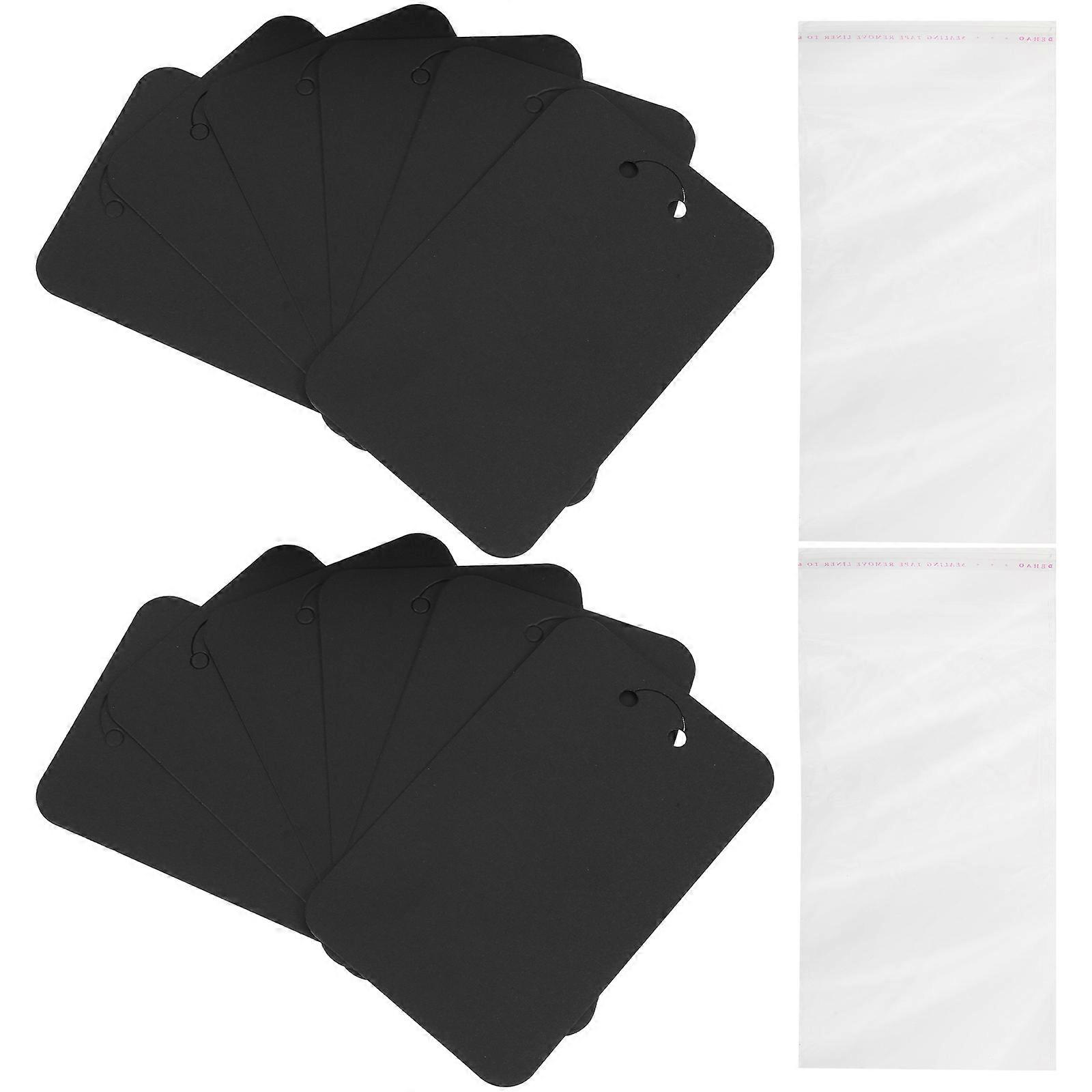 Black Keychain Packaging Cards with Self Sealing Bags for Storage 4Sets