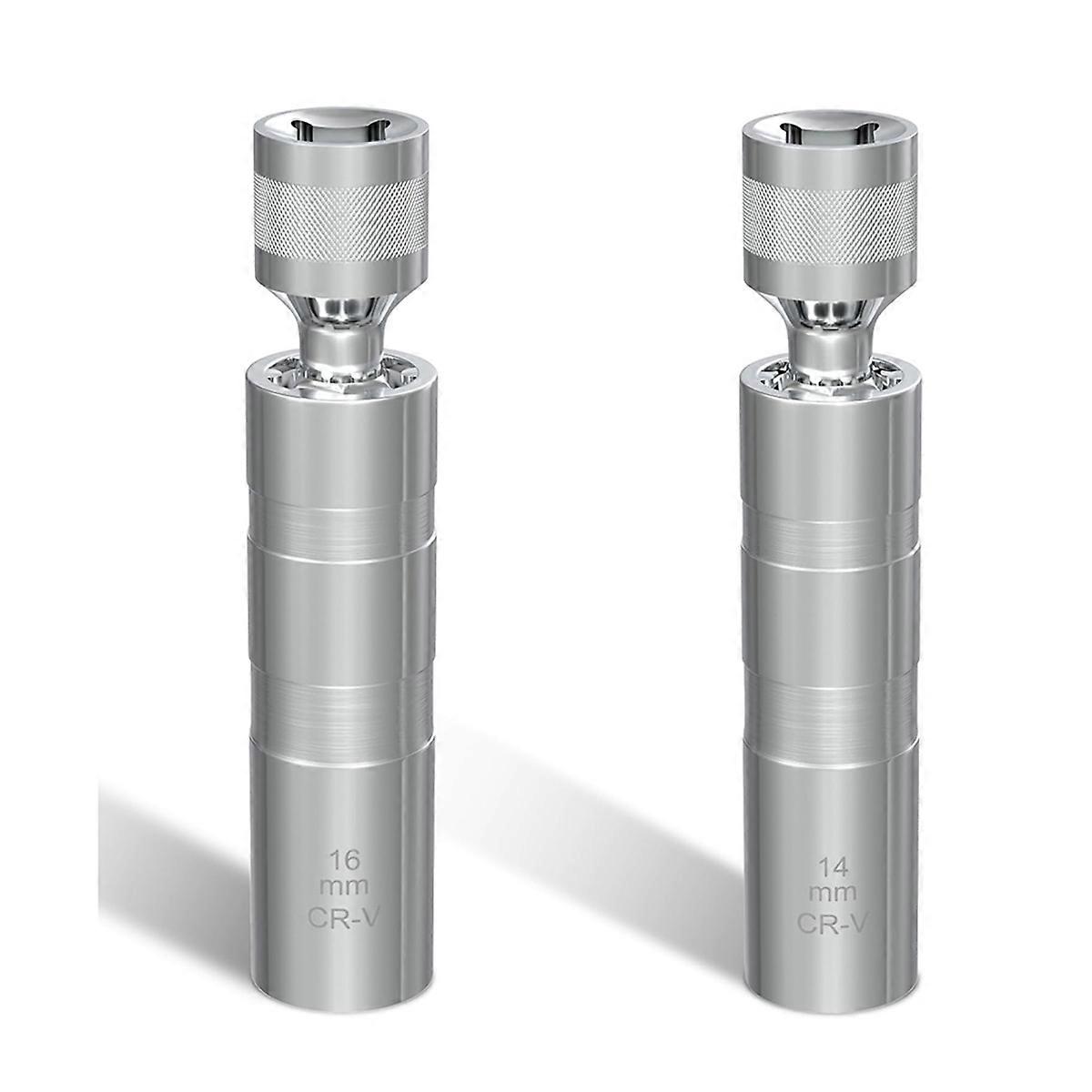 14mm&16mm Spark Plug Socket Set, Thin Wall 3/8Inch Drive Spark Plug Socket Removal Tool, 12 Point, f