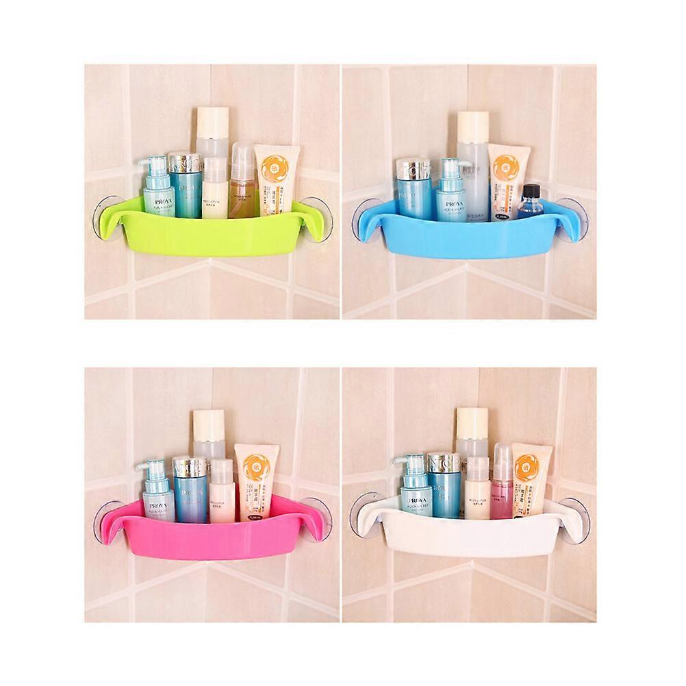 Bathroom Corner Rack Suction Cup Triangle Shelf for Kitchen