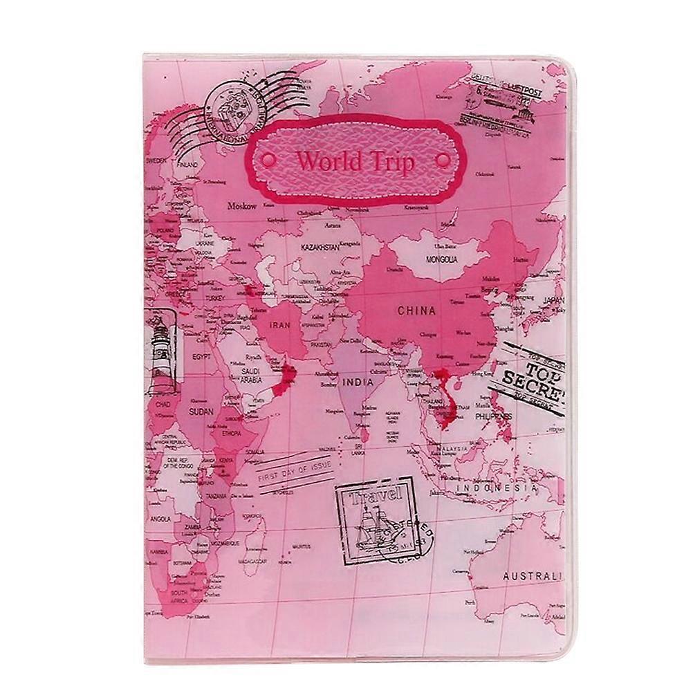 Travel Document Holder Pink for Documents Holding 3Pcs World Map Cover