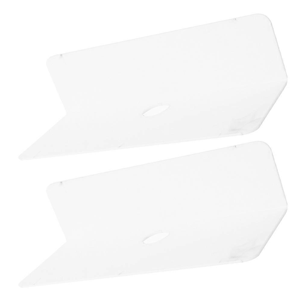 Acrylic Wall Shelf for Storage Use Floating Shelf White 2Pcs
