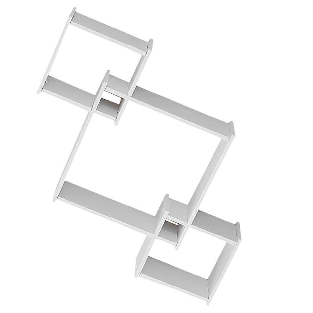 Wall Storage Shelf White Wooden Rack for Home Use 3Pcs Pack