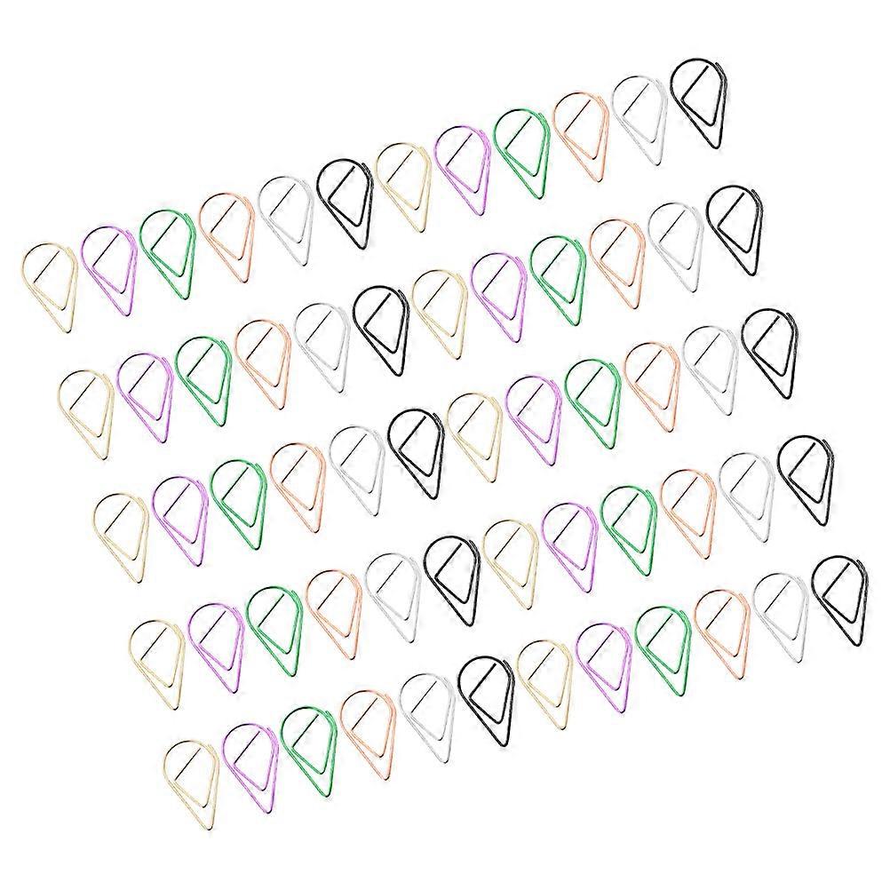 Creative Water Drop Paperclips Metal Clips for Clipping 100Pcs Set